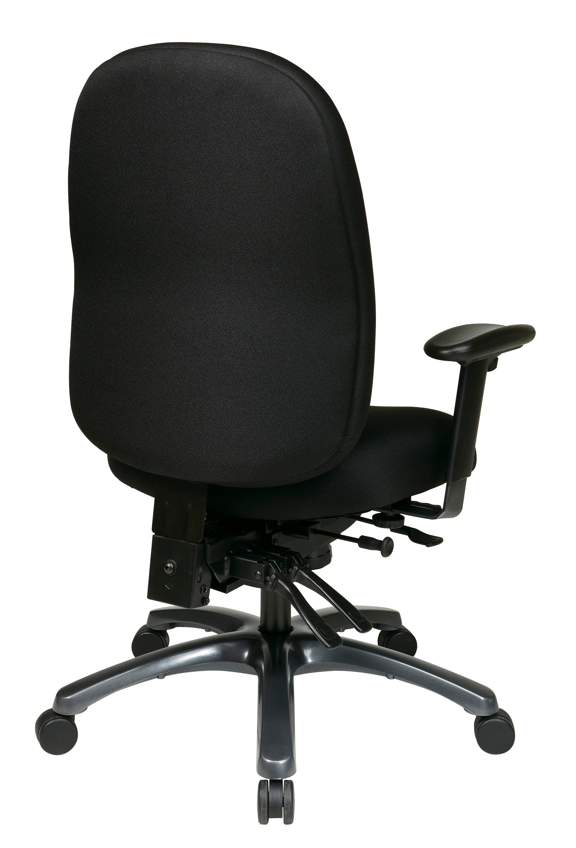 Multi-Function High Back Chair with Seat Slider and Titanium Finish Base